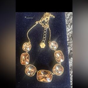 Golden glow necklace from Swarovski new - amber brown golden shadow crystals